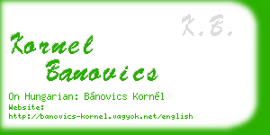 kornel banovics business card