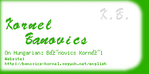 kornel banovics business card